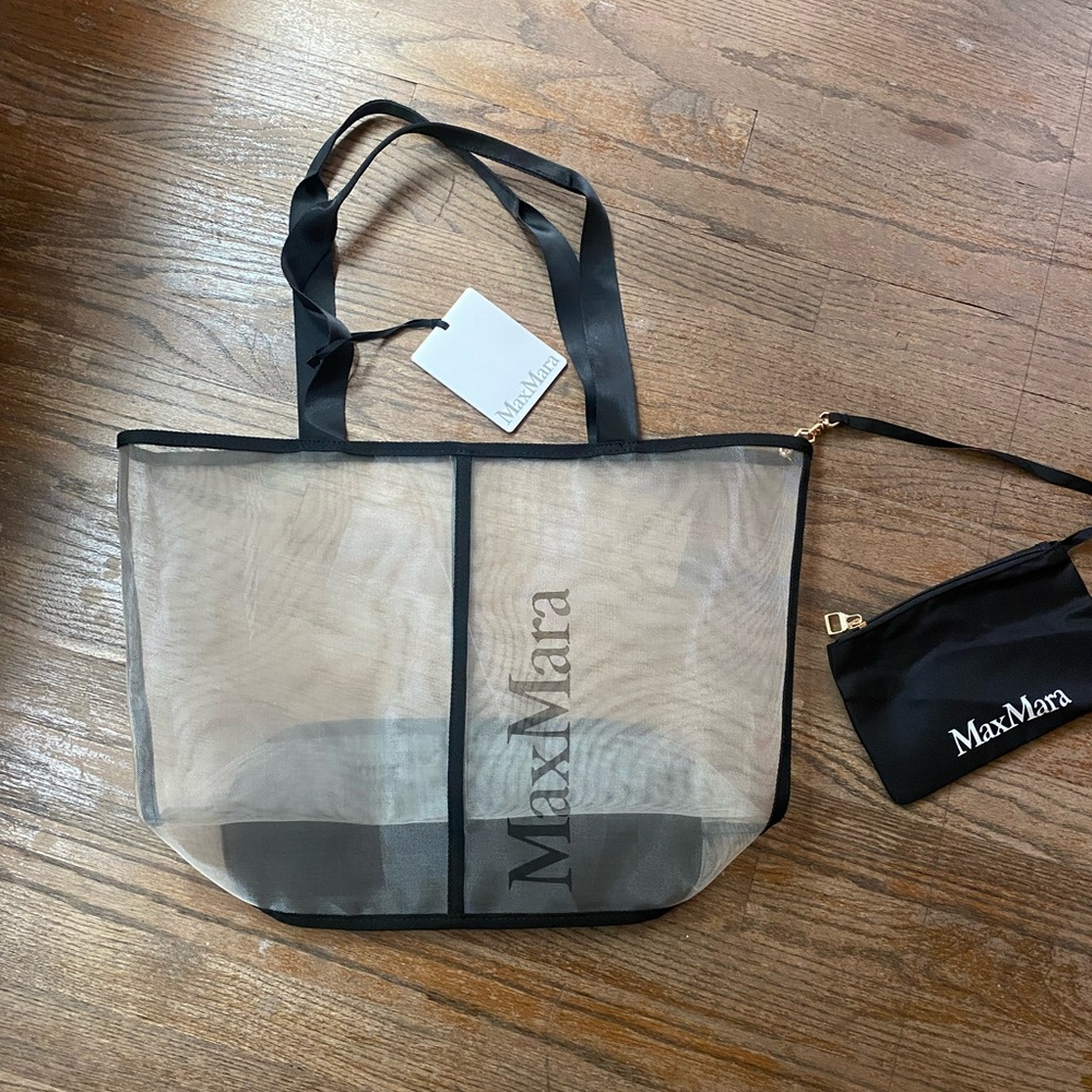 MaxMara Sheer / Mesh Tote with Black Accents